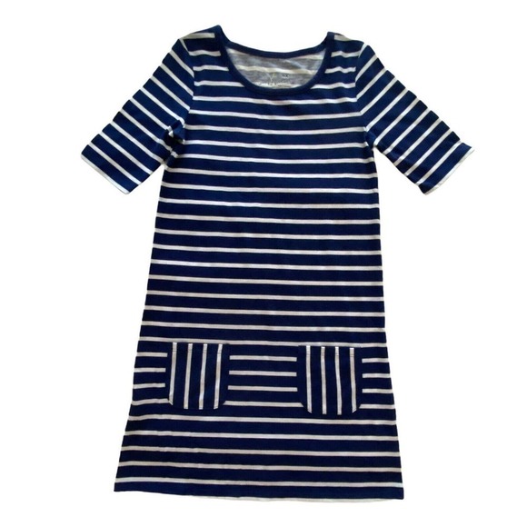Jumping Beans Girls Blue Striped Pocket Dress 6X - Picture 1 of 7